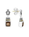 Lagos 18k Gold And Sterling Silver Caviar Color Smoky Quartz Drop Earrings In Smokey Quartz