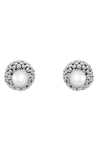 Lagos Sterling Silver Signature Caviar Bead Front-back Stud Earrings