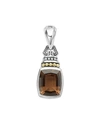 Lagos 18k Gold And Sterling Silver Caviar Color Pendant With Smoky Quartz In Brown/silver