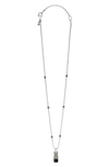 Lagos 18k Gold And Sterling Silver Caviar Color Necklace With Onyx, 16 In Black/silver