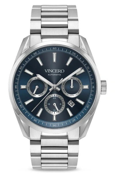 Vincero The Reserve Automatic Bracelet Watch, 41mm In Blue Silver