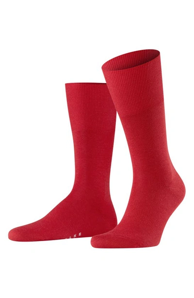 Falke Airport Wool Blend Socks In Scarlet