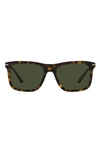 Prada 56mm Gradient Rectangular Sunglasses In Tortoise/ Green