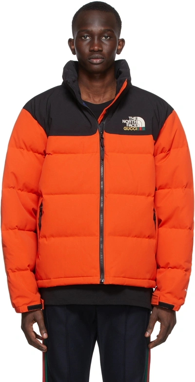 Gucci Orange & Black The North Face Edition Down Techno Jacket