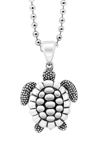 Lagos Rare Wonders Sea Turtle Pendant Necklace, 34 In Silver