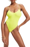 Good American Always Fits One-piece Swimsuit In Electric Lime002