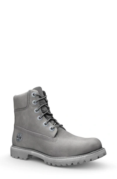 Timberland 6" Premium Waterproof Leather Boot In Medium Grey Nubuck