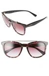 Valentino 54mm Cat Eye Sunglasses In Rose Havana/ Light Gold