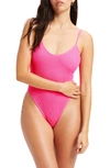 Good American Always Fits One-piece Swimsuit In Hot Pink002