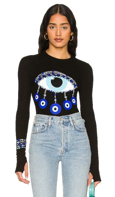 Lauren Moshi Mckinley Evil Eye Long Sleeve In Black