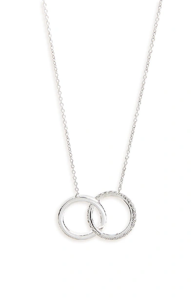 Roberto Coin 18k White Gold Diamond Double Circle Pendant Necklace, 16 - 100% Exclusive