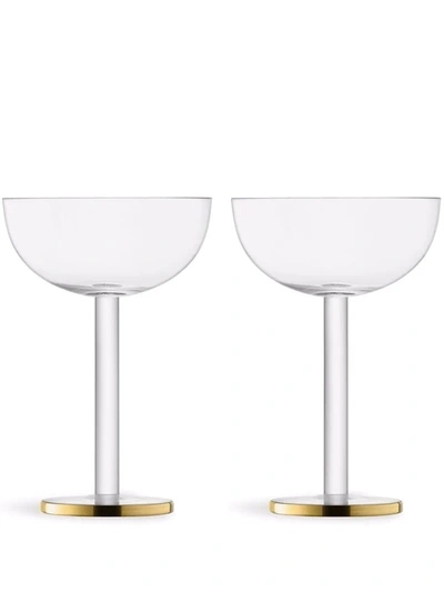 Lsa International Luca Coupe Glass Set In White