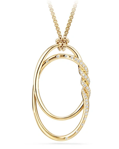 David Yurman 47mm Continuance 18k Gold Pendant Necklace With Diamonds In White/gold