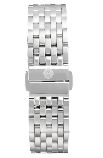Michele Sidney 18mm Stainless Steel Bracelet Watch Band In Silver