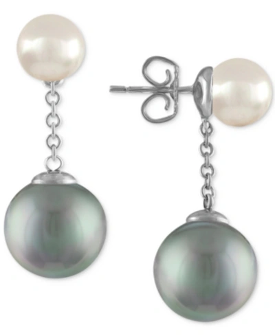 Majorica Sterling Silver Imitation Pearl Drop Earrings In Multi