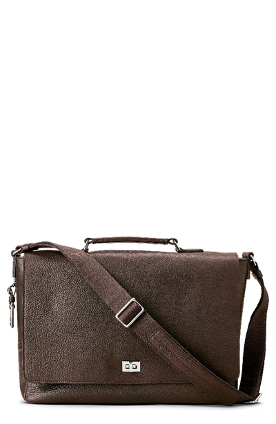 Shinola Men's Leather Flap-top Messenger Bag In Deep Brown