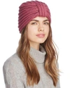 Rosie Sugden Knit Cashmere Turban Hat In Pink