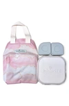 Miniware Babies' Grow Bento Box & Lunch Tote Set In Cotton Candy Grey