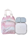 Miniware Kids'  Grow Bento Box & Lunch Tote Set In Cotton Candy Grey