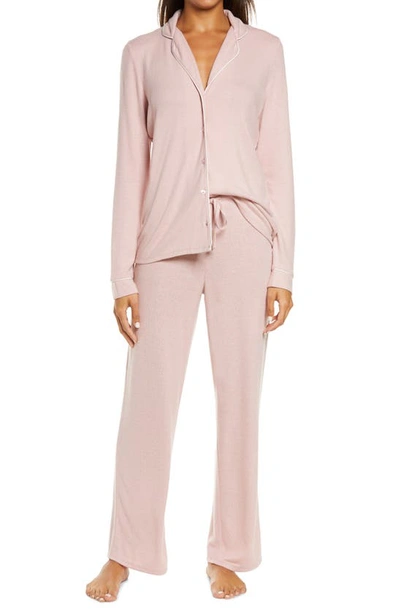 Nordstrom Brushed Hacci Pajamas In Pink Puff