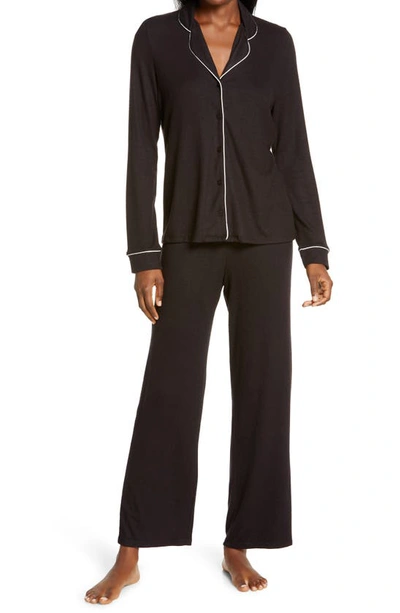 Nordstrom Brushed Hacci Pajamas In Black