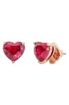 Kate Spade My Love Cubic Zirconia Heart Stud Earrings In Red