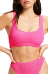 Good American Always Fits Scoop Neck Bikini Top In Brightpink001