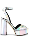 Giuseppe Zanotti Blasvegas 80 Womens Glitter Ankle Strap Platform Sandals In Irridescent