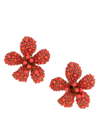 Oscar De La Renta Women's Flora Magnifica 14k Goldtone & Resin Earrings In Coral