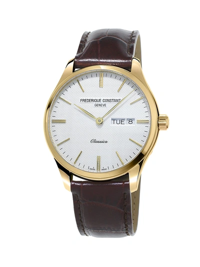 Frederique Constant Classic Quartz Watch, 40mm In White/brown