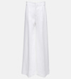 Chloé High Waist Wide Leg Trousers In Iconic Milk