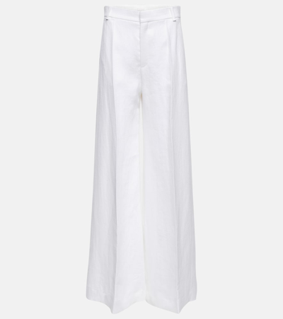 Chloé High Waist Wide Leg Trousers In Iconic Milk