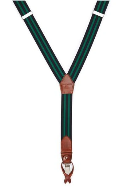Magnanni Double Line Suspenders In Navy / Green