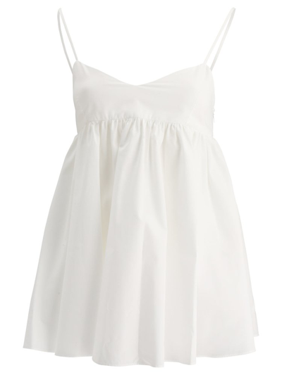 Aspesi Spaghetti-strap Peplum Top In White