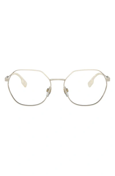 Burberry 54mm Round Optical Glasses In Light Gold/ Demo Lens