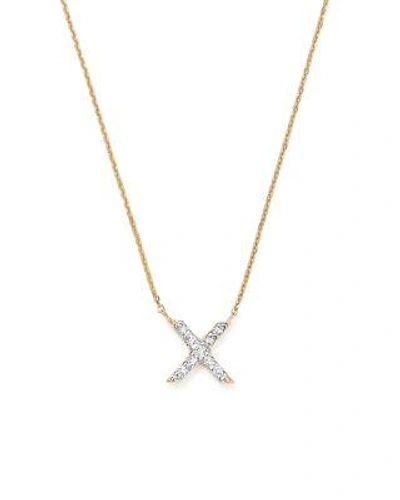 Kc Designs 14k Yellow Gold Diamond X Pendant Necklace, 17 In White/gold