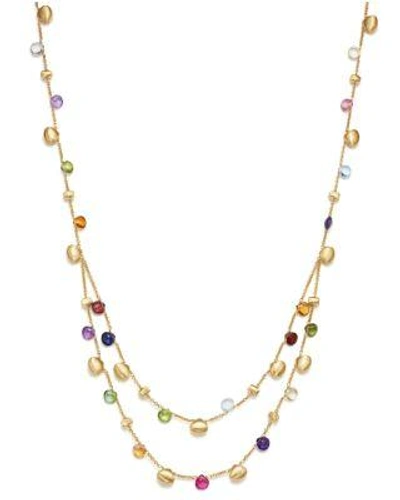 Marco Bicego 18k Yellow Gold Paradise Teardrop Two Strand Gemstone Necklace