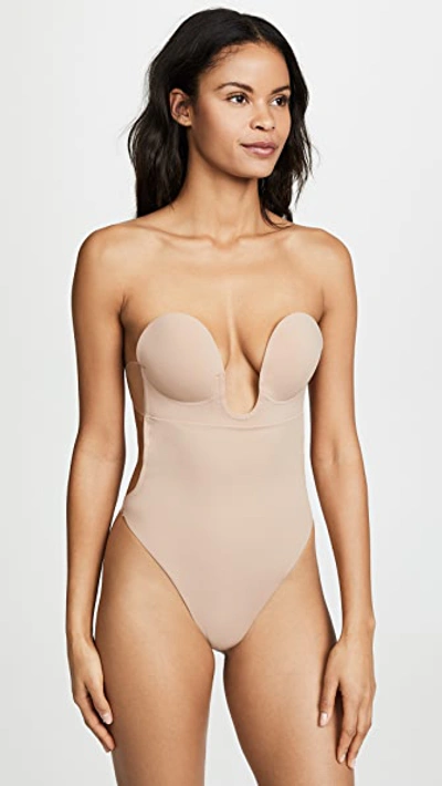 Fashion Forms U-plunge Self-adhesive Backless Thong Bodysuit In Nude
