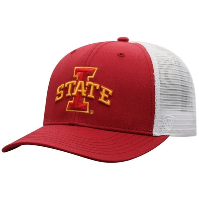 Top Of The World Men's  Cardinal, White Iowa State Cyclones Trucker Snapback Hat In Cardinal,white