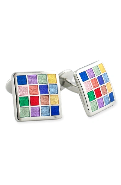 David Donahue Sterling Silver Cuff Links In Silver / Multi