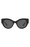 Versace 52mm Cat Eye Sunglasses In Black/ Dark Grey