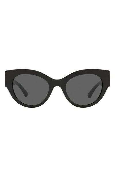 Versace 52mm Cat Eye Sunglasses In Black/ Dark Grey