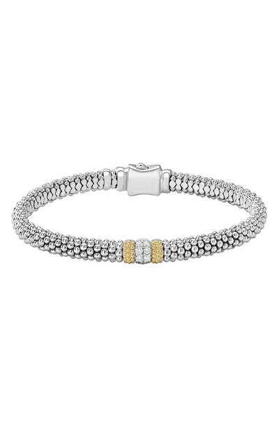 Lagos Luxe Caviar Beaded Rope Bracelet In Silver
