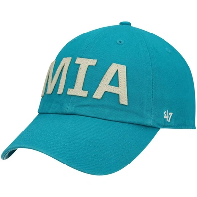 47 Brand '47 Aqua Miami Dolphins Finley Clean Up Adjustable Hat