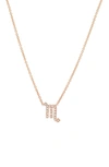 Bychari Diamond Zodiac Pendant Necklace In Scorpio