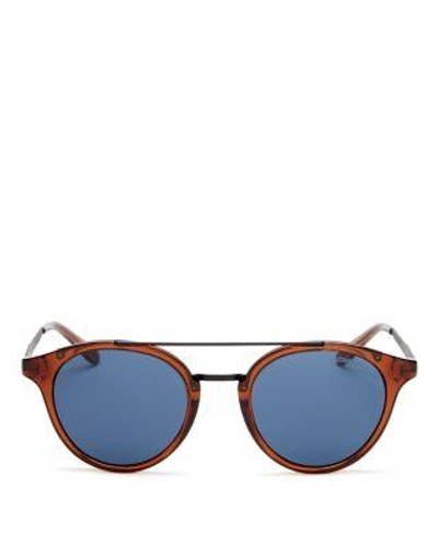 Carrera Men's Brow Bar Round Sunglasses, 49mm In Light Brown/blue