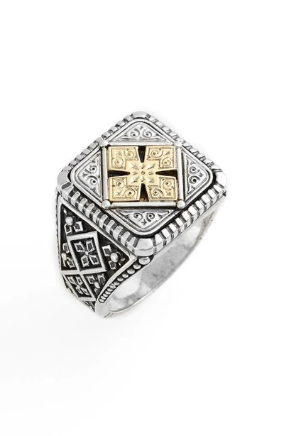 Konstantino Silver & Gold Classics Square Ring