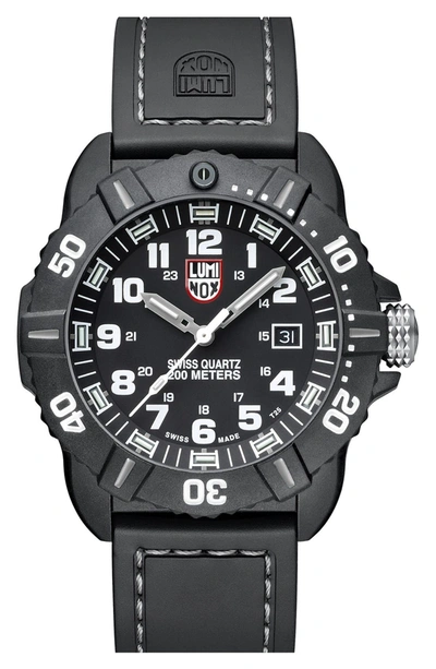 Luminox 44mm Sea Series Coronado 3021 Watch, Silver In Black/ Grey