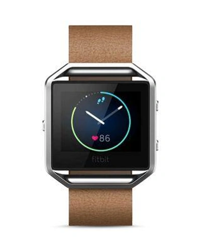 Fitbit Men's Blaze Leather Accessory Band In Camel