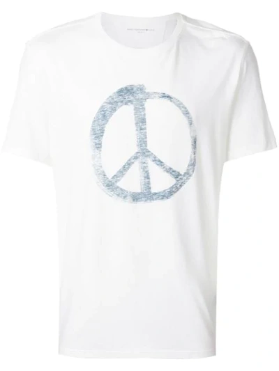 John Varvatos 'peace Symbol' Graphic Crewneck T-shirt In Salt